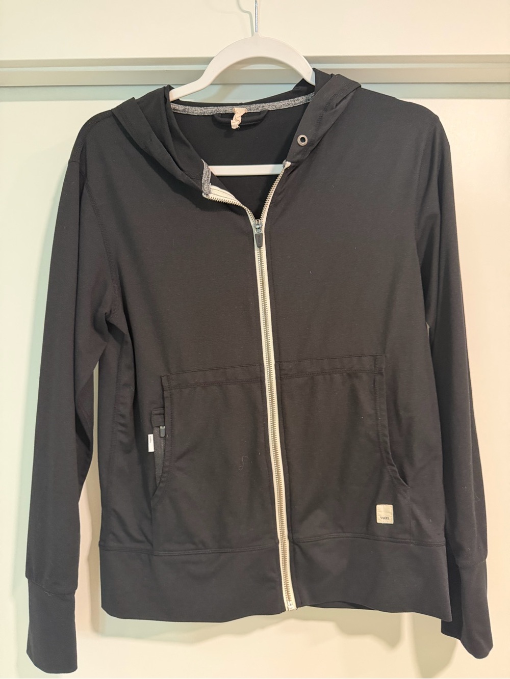 Vuori Black Full-Zip Hooded Sweatshirt